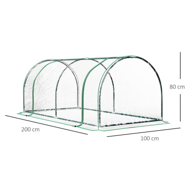 Drivhus, 200x100x80 cm, Transparent