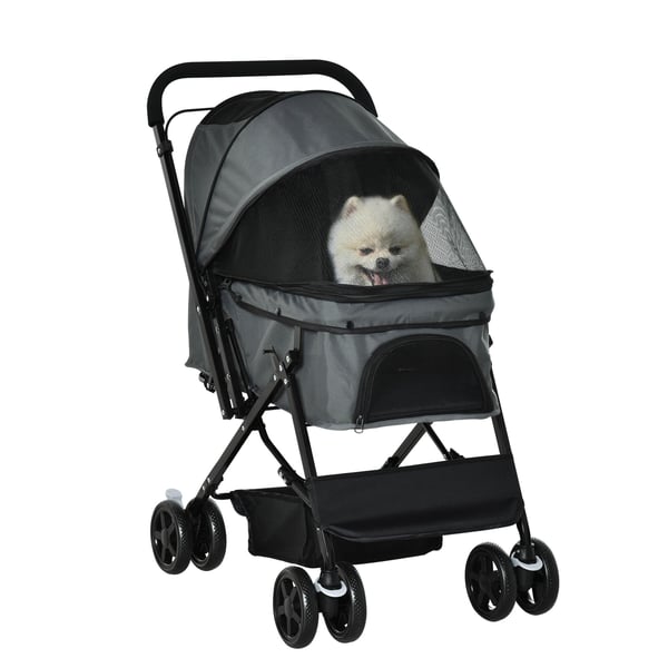 Kæledyrsklapvogn, 76,5x52x95 cm, Mørkegrå Kæledyrsklapvogn, 76,5x52x95 cm, Mørkegrå