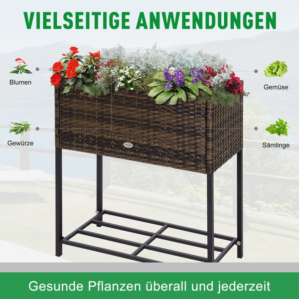 Hævet plantekasse, 70x30x72 cm, Brun