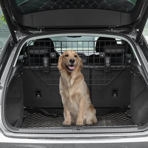 Hundebarriere, Justerbar bagagerumsdeler til bil, 90-120x40,5 cm, Sort