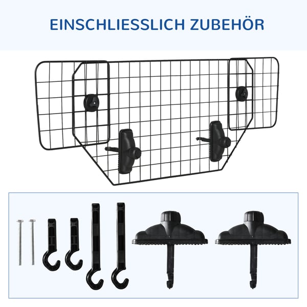 Hundebarriere, Justerbar bagagerumsdeler til bil, 90-120x40,5 cm, Sort