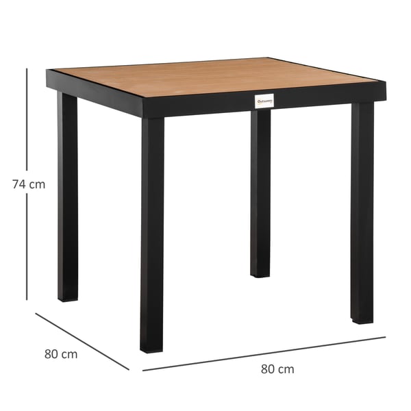 Spisebord, 78x78x74 cm, Sort