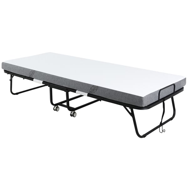 Sammenklappelig gæsteseng, 200x75x42.5 cm, Hvid, Sort Sammenklappelig gæsteseng, 200x75x42.5 cm, Hvid, Sort