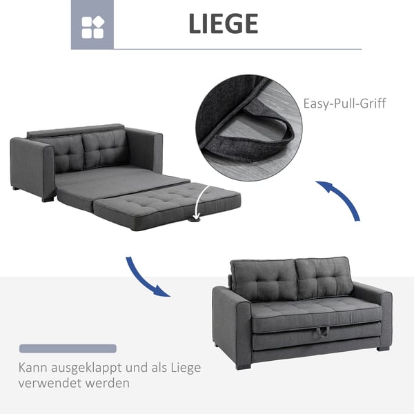 Sovesofa, 147,5x75x85 cm, Grå