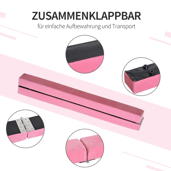 Balancestang, 210x10x6,5 cm, Pink