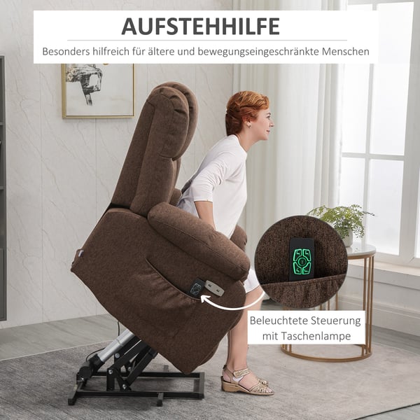 Lænestol med reclinerfunktion, 92x95x107 cm, Brun