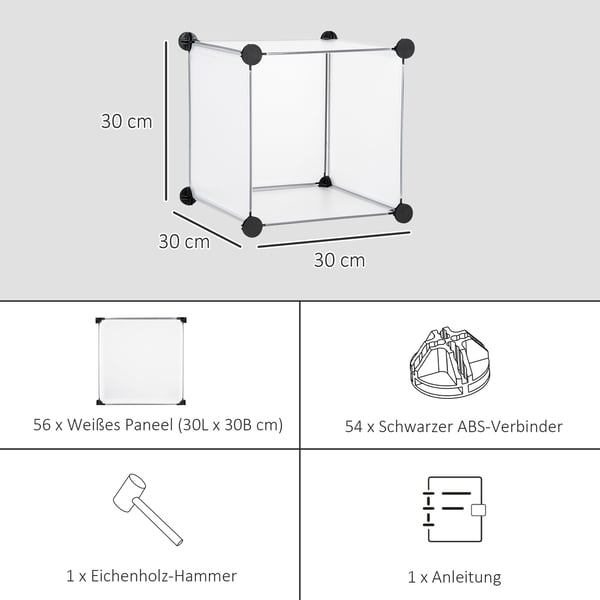 Kubereol, 125x32x125 cm, Hvid