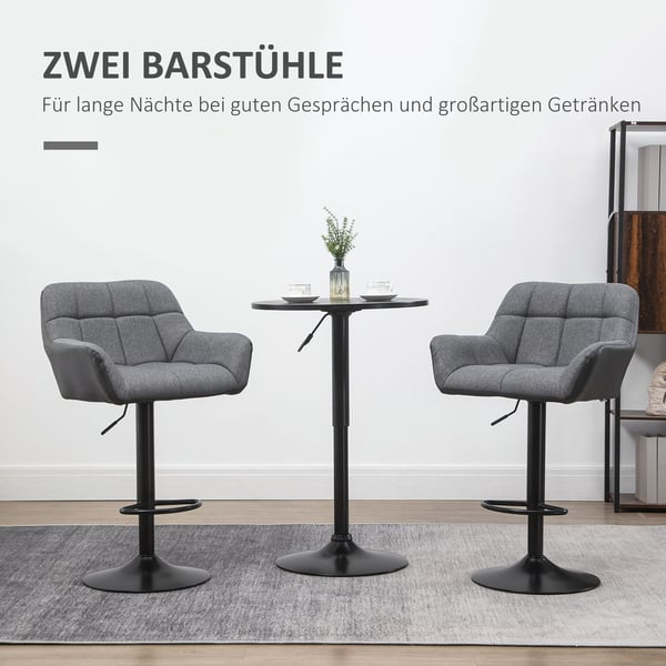 Barstol sæt, 57,5x52,5x93-114 cm, Grå