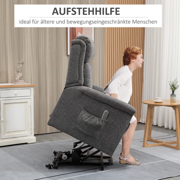Fåtölj med reclinerfunktion, 89x96x108 cm, Grå