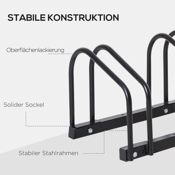 Cykelstativ, 179x33x27 cm, Sort