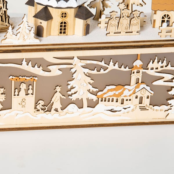 Julelandsby Dekoration, 45x10x25 cm, Natur