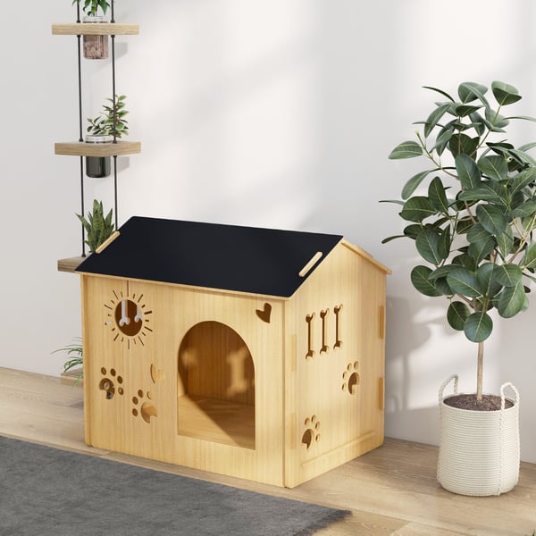 Hundehus, 69x50x58,5 cm, Sort