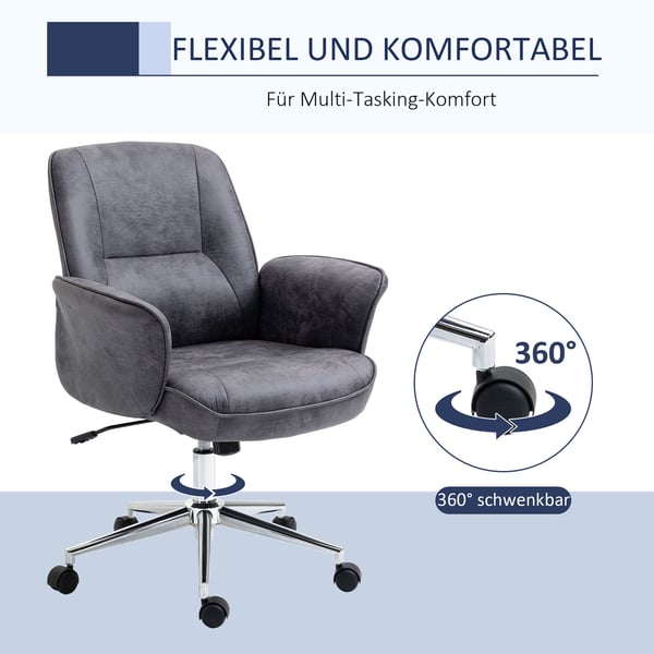 Kontorstol, 67x69x92-102 cm, Grå