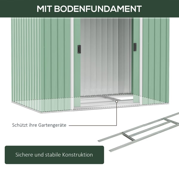 Trädgårdsbod, 213x130x185 cm, Grön