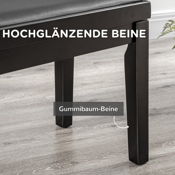 Pianopall, Justerbar höjd, 63x33x45-56 cm, Svart