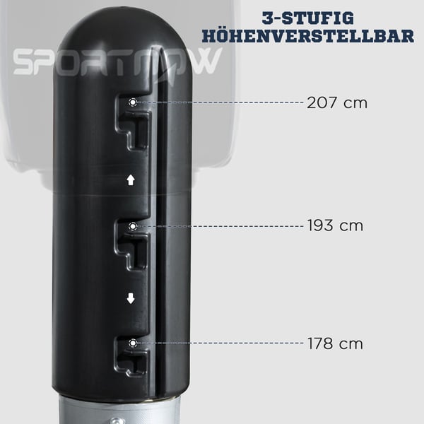 Slagdocka, Höjdjusterbar 178-207 cm, Svart