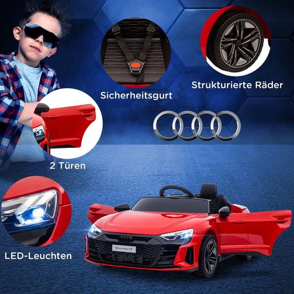 Sähköinen ajettava auto, Audi RS e-tron GT, 103x58x41 cm, punainen