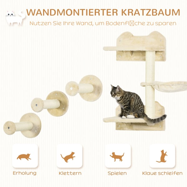 Kattetårn sæt, 40x28x73 cm, Beige