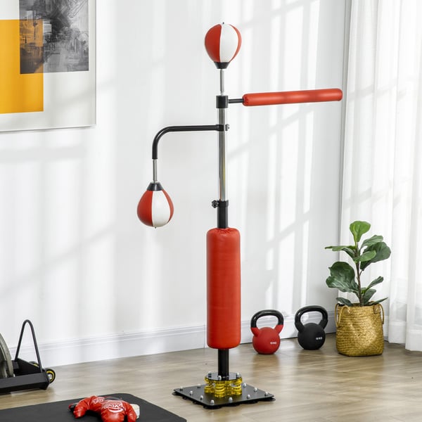 Boxningssäckställning, 84x36x140-205 cm, Svart