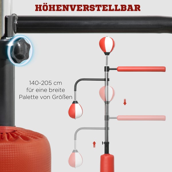 Boxningssäckställning, 84x36x140-205 cm, Svart