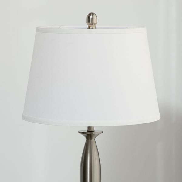 Lamppaket, 3-delars golvlampa och 2 bordslampor, 38x162 cm, silver och vit