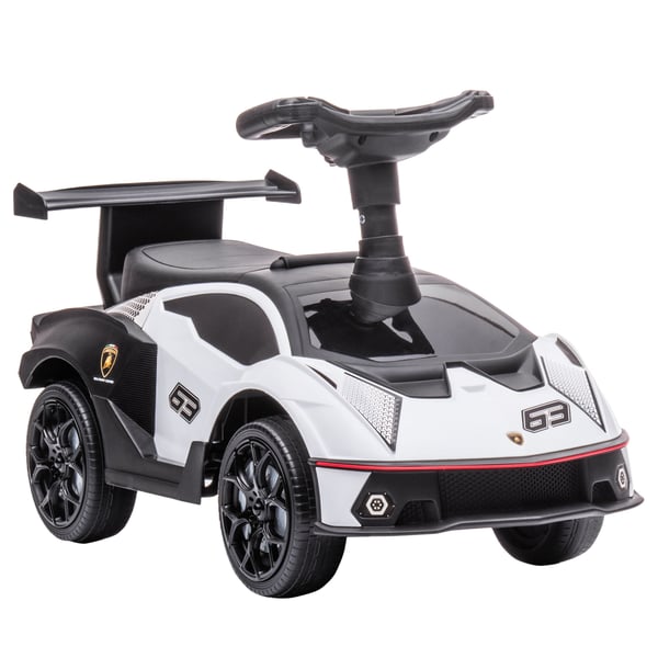 Ride-On bil, 67x28x38 cm, hvid og sort