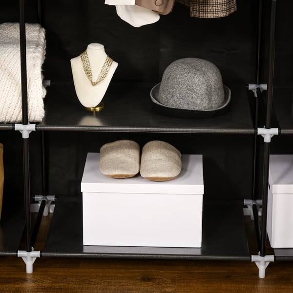 Stofgarderobe, 150x43x162,5 cm, Sort
