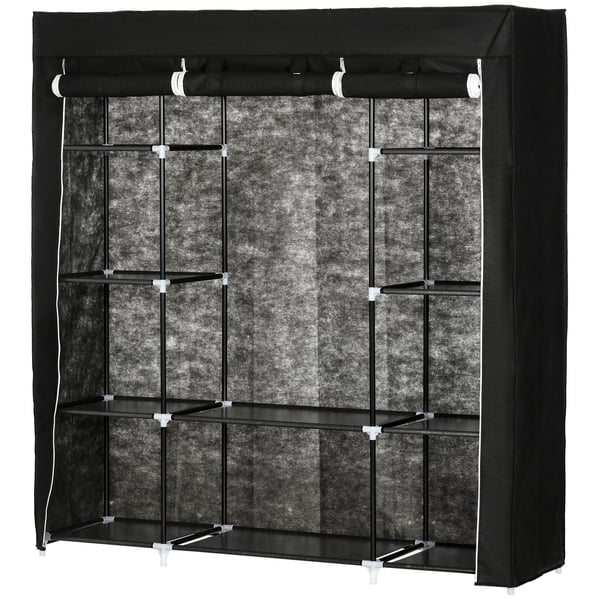 Stofgarderobe, 150x43x162,5 cm, Sort