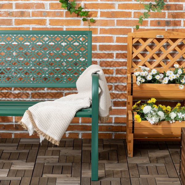 Trädgårdsbänk, 127x63x83 cm, Grön