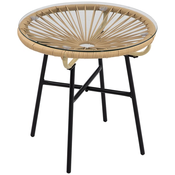Bistrobord, 50x50x50 cm, Svart, Beige