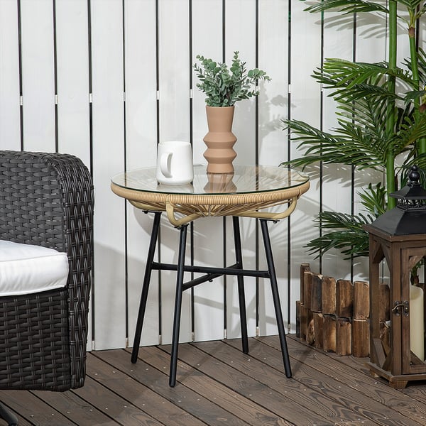 Bistrobord, 50x50x50 cm, Sort, Beige