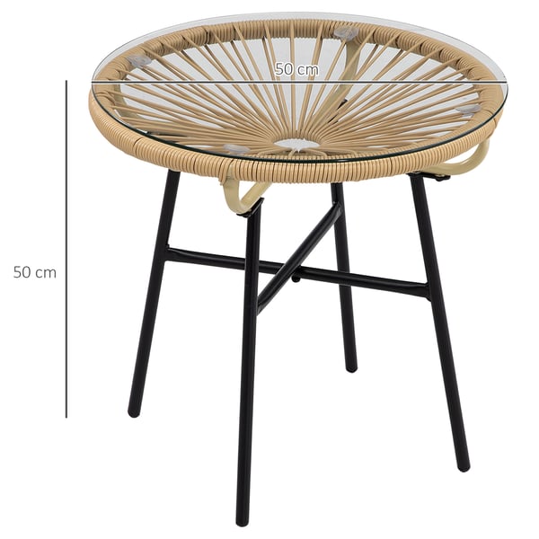 Bistrobord, 50x50x50 cm, Sort, Beige