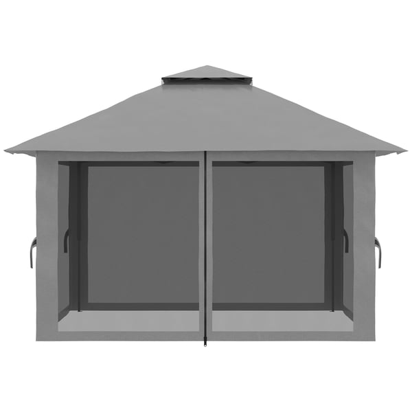 Sammenklappelig pavillon 392x392 cm mørkegrå