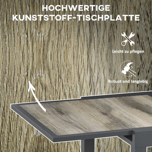 Havebord, 160x80x75 cm, Beige-Grå