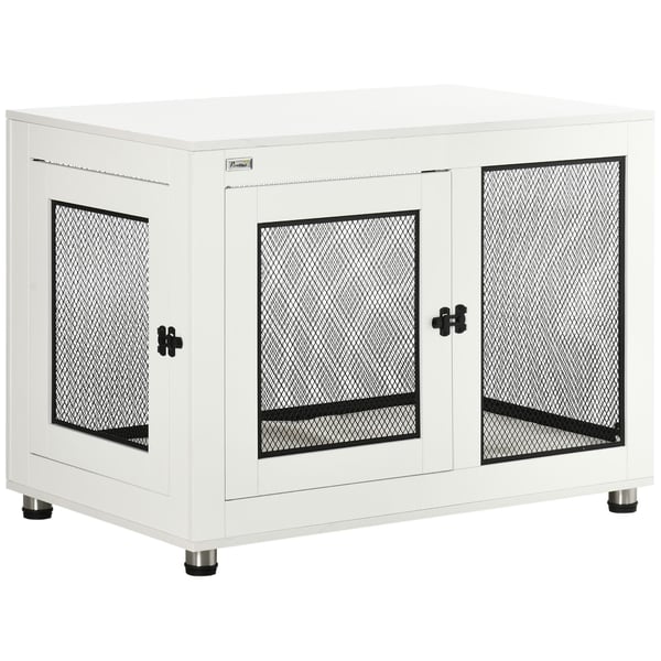 Hundebur Bord, 94x60x71,5 cm, Hvid Sort Hundebur Bord, 94x60x71,5 cm, Hvid Sort