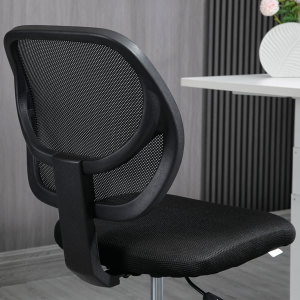 Toimistotuoli, korkeussäädettävä ergonominen pyörivä tuoli, 59x61x93-113 cm, musta