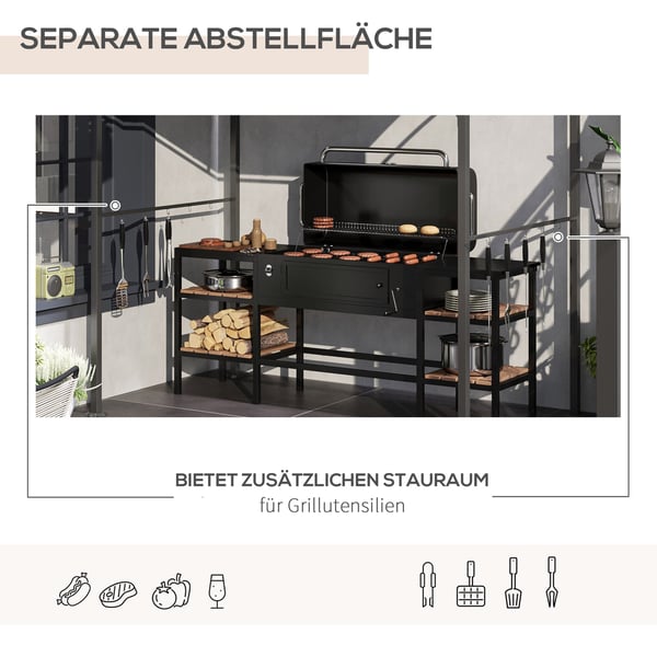 Grillpaviljong, 215x150x220 cm, Beige