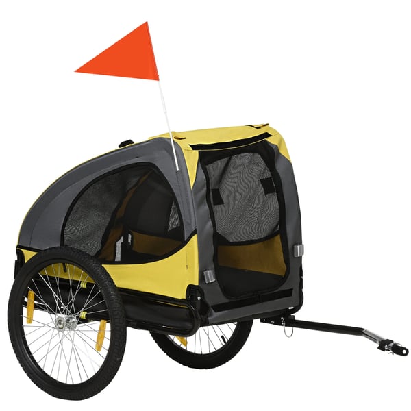 Hundtrailer, 140x71x83 cm, Gul