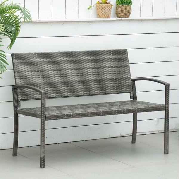 Trädgårdsbänk, 122x60x87 cm, Grå