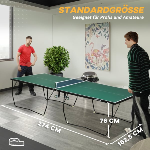 Bordtennisbord, 274x152,5x76 cm, Grön