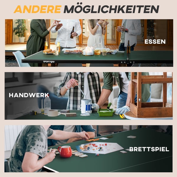 Bordtennisbord, 274x152,5x76 cm, Grön