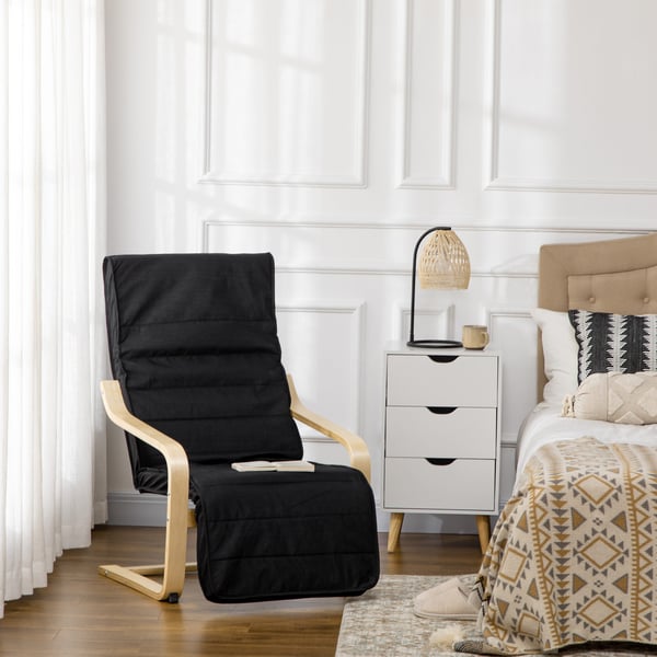 Fåtölj med reclinerfunktion, 66,5x94x100 cm, svart