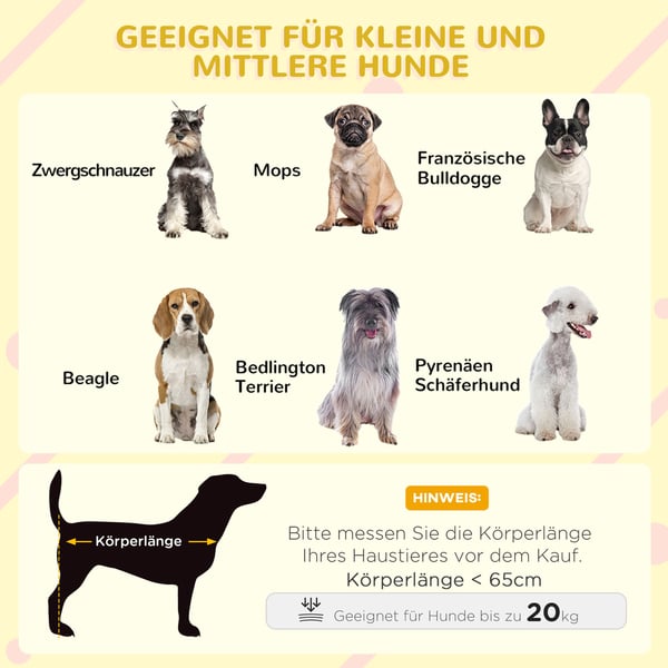 Hundehus, 121x77x78 cm, Grå