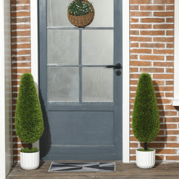 Kunstig plante, Cypress-sæt, 90 cm, grøn