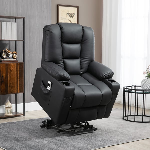 Massagestol med vippefunktion, 90x98x102 cm, Sort