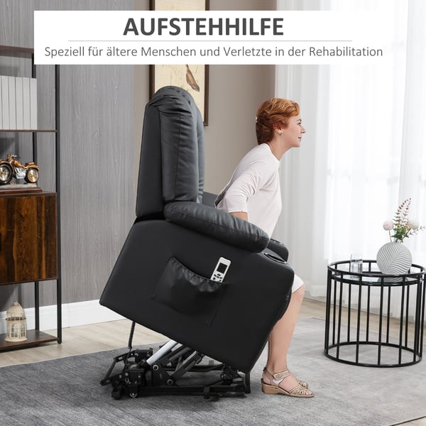 Massagestol med vippefunktion, 90x98x102 cm, Sort