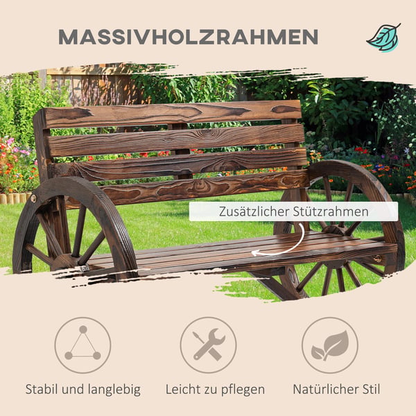 Havebænk, 105,5x56x79 cm, Brun