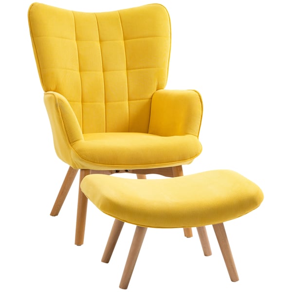 Lounge stol sæt, 72x80x101 cm, Gul