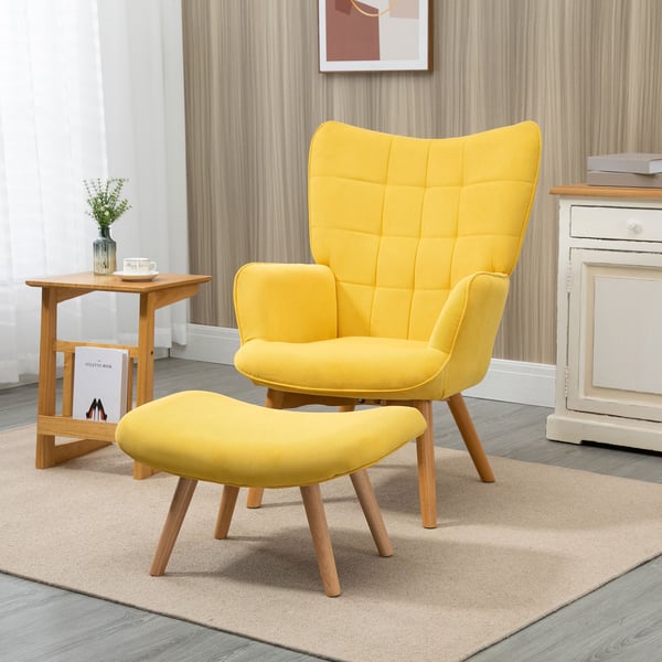 Lounge stol sæt, 72x80x101 cm, Gul