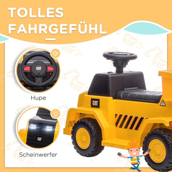 Elektrisk åkbar traktor, 74,5x36x43,5 cm, gul